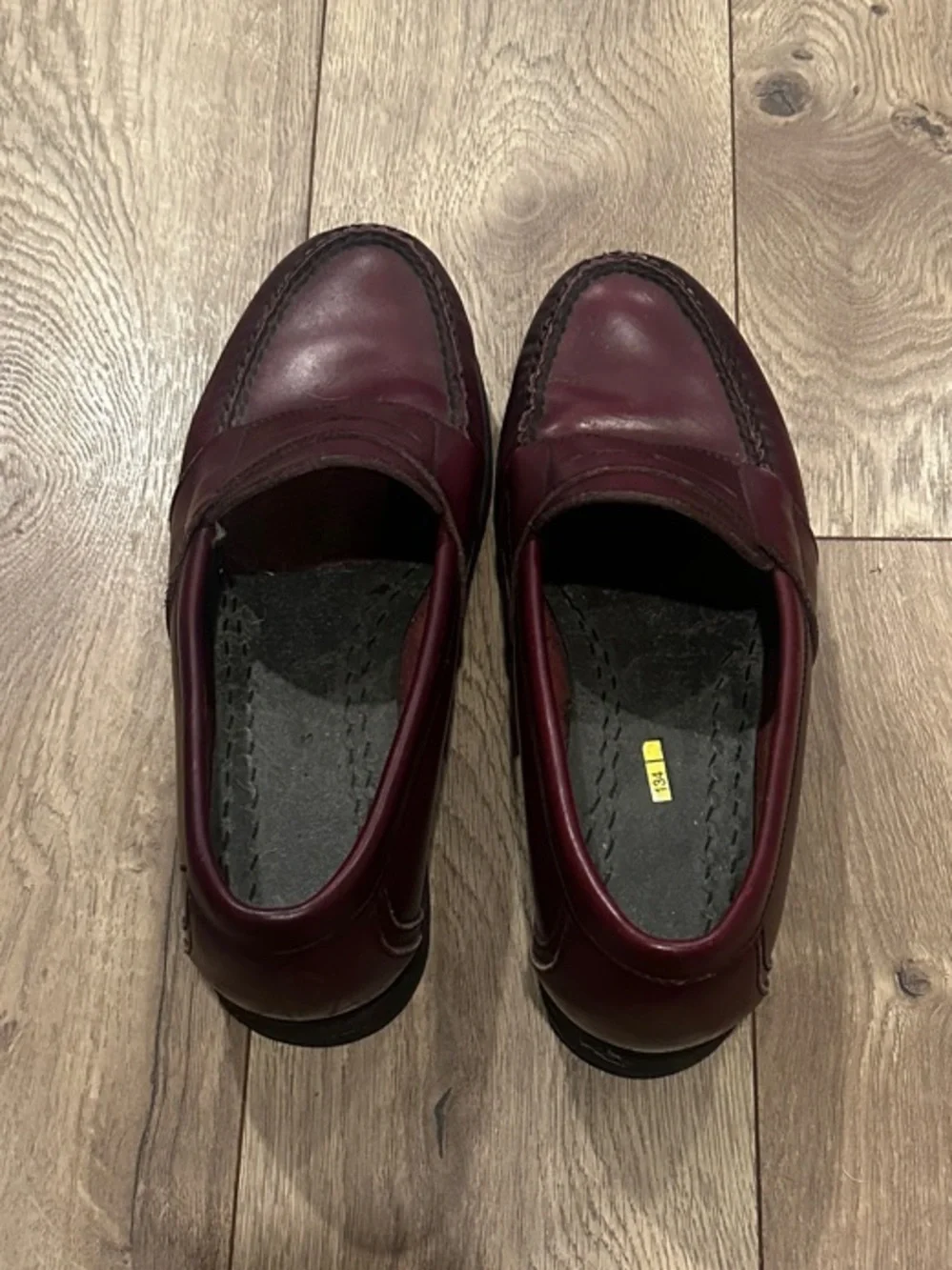 Men's Burgundy Leather Slip-On Loafers